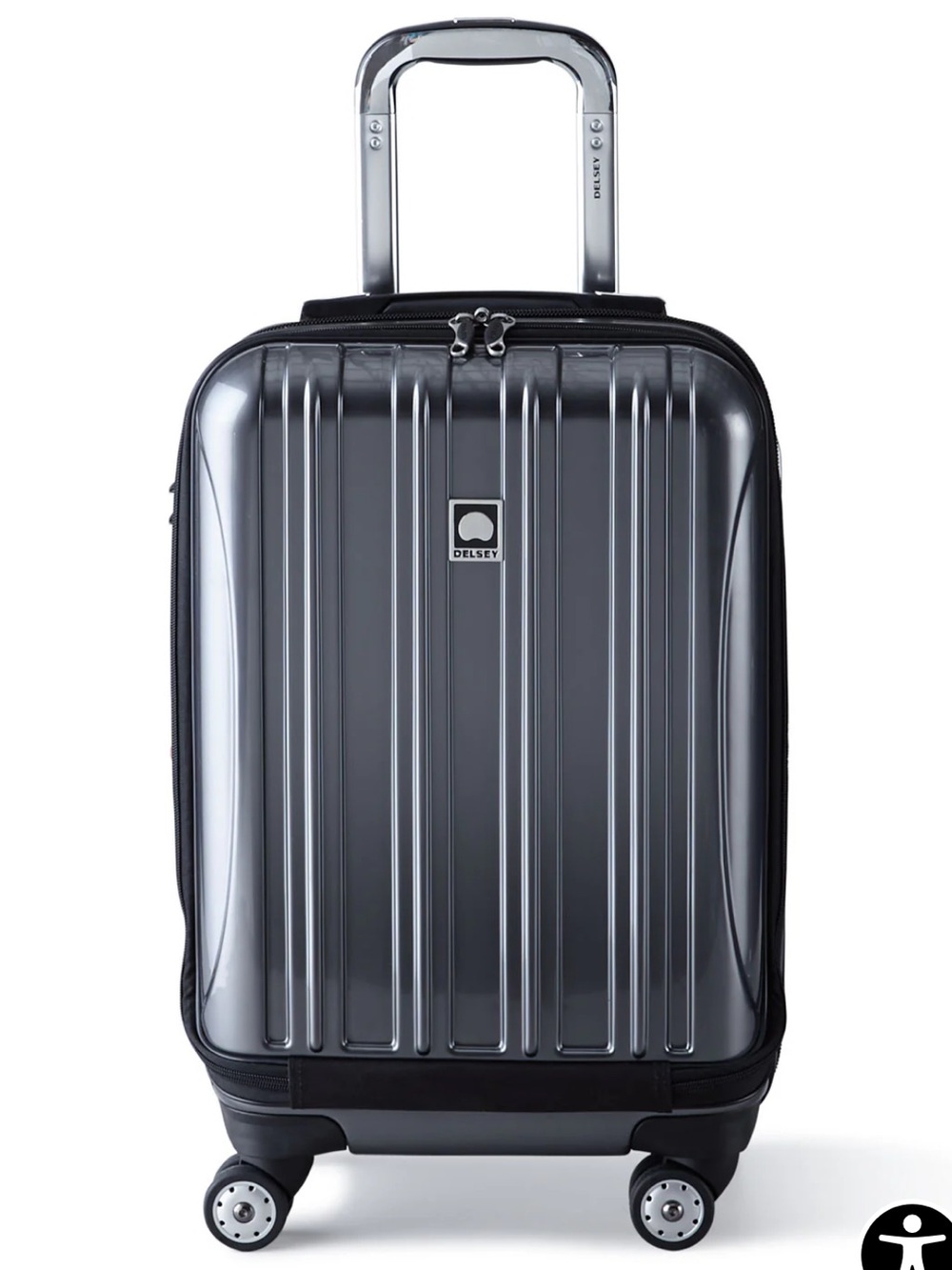 Delsey Metallic Gray Hard-Shell Carry-On Spinner Luggage